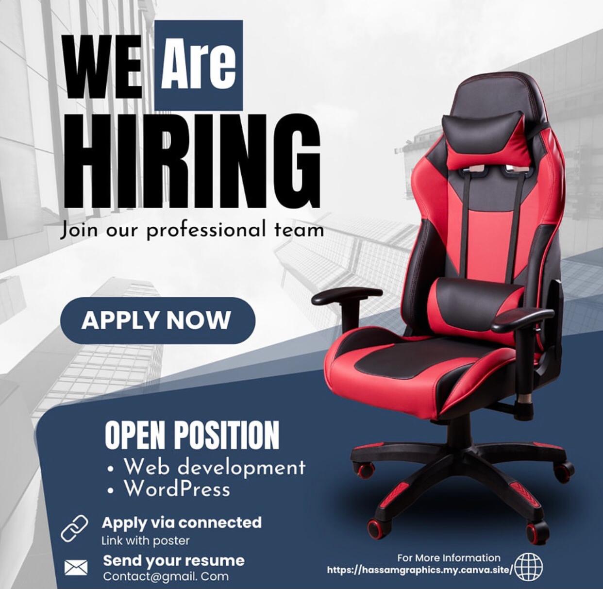 job hiring poster design by Hassam Amjad